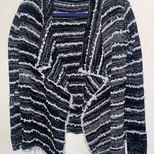 Anthropologie LA FEE VERTE sweater fringe ball boho chunky S cardigan mob